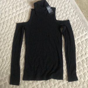 Black Turtleneck with Cut out Shoulders